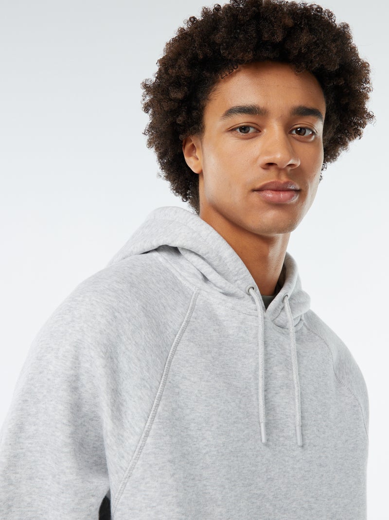 Sweat uni à capuche avec poches zippées Gris - Kiabi