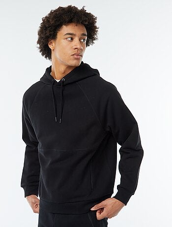 Sweat uni à capuche avec poches zippées
