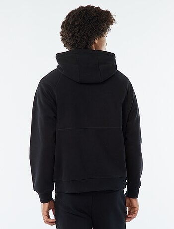 Sweat uni à capuche avec poches zippées
