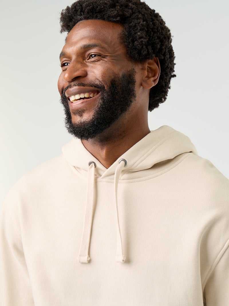 Sweat uni à capuche Beige - Kiabi