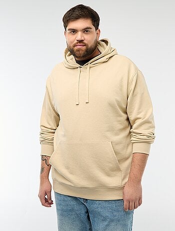 Sweat uni à capuche en french terry