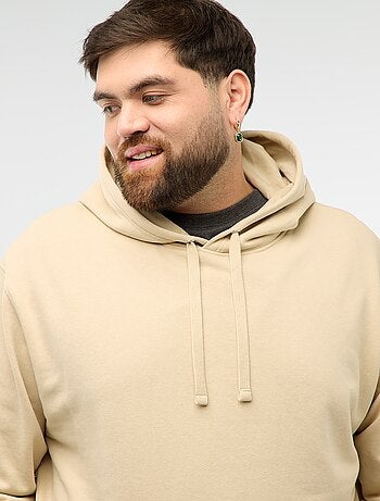 Sweat uni à capuche en french terry