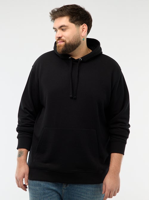 Sweat uni à capuche en french terry - Kiabi