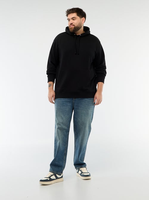 Sweat uni à capuche en french terry - Kiabi