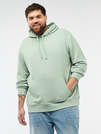 Sweat uni à capuche en french terry