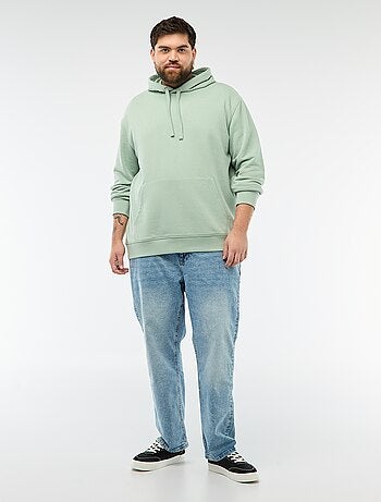 Sweat uni à capuche en french terry