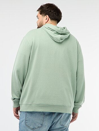 Sweat uni à capuche en french terry