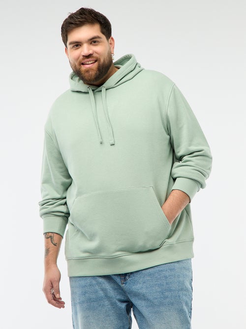 Sweat uni à capuche en french terry - Kiabi