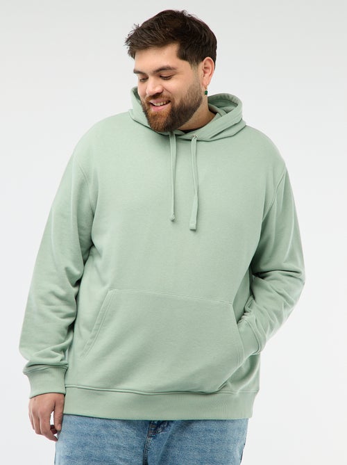 Sweat uni à capuche en french terry - Kiabi