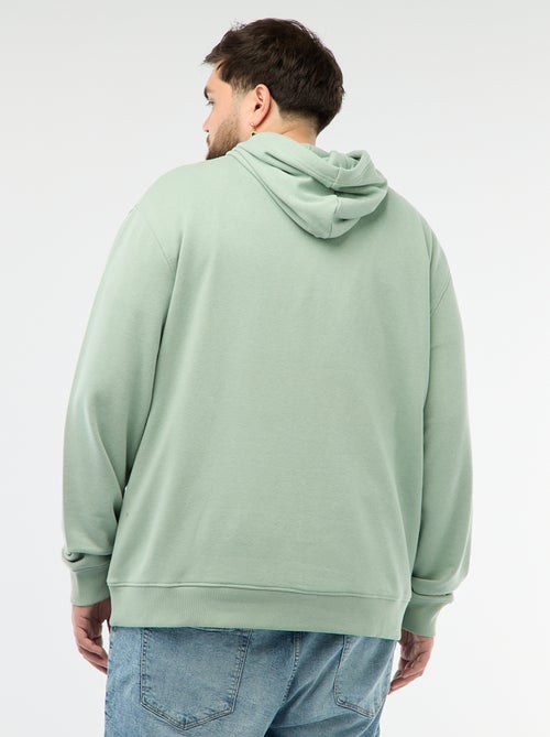 Sweat uni à capuche en french terry - Kiabi