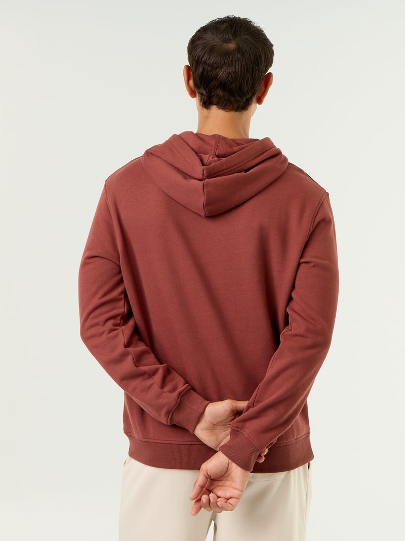 Sweat uni à capuche Marron - Kiabi