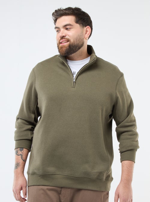 Sweat uni à col camionneur - Kiabi