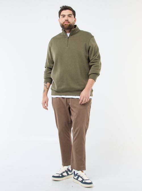 Sweat uni à col camionneur - Kiabi