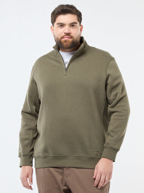 Sweat uni à col camionneur - Kiabi