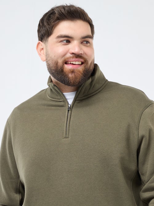 Sweat uni à col camionneur - Kiabi