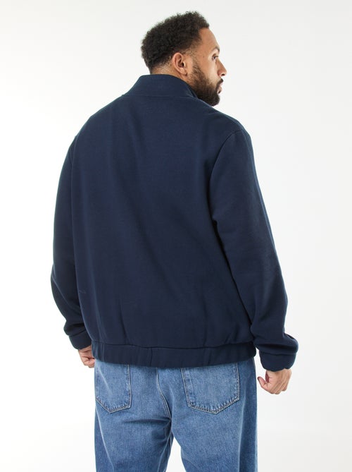 Sweat uni à col montant avec ouverture zippée - Kiabi