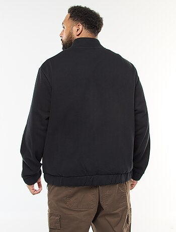 Sweat uni à col montant avec ouverture zippée