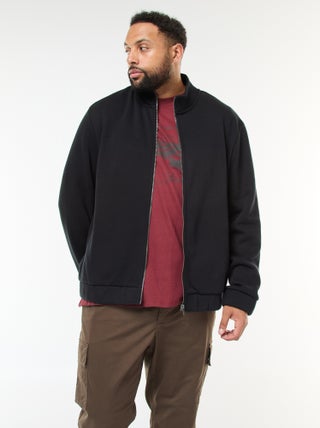 Sweat uni à col montant avec ouverture zippée