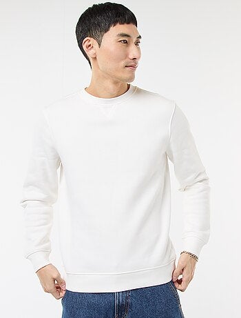 Sweat uni à col rond en molleton gratté