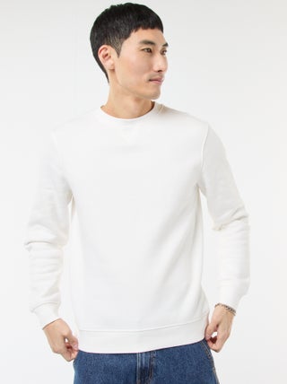 Sweat uni à col rond en molleton gratté