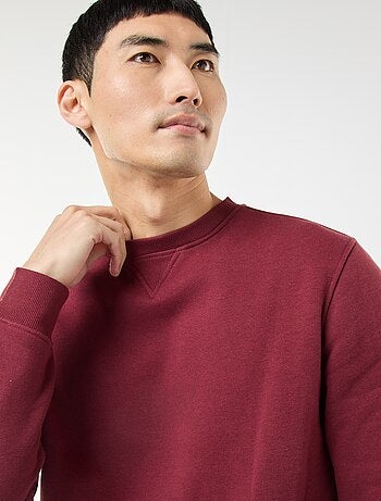 Sweat uni à col rond en molleton gratté