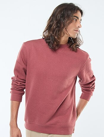 Sweat uni à col rond en molleton gratté