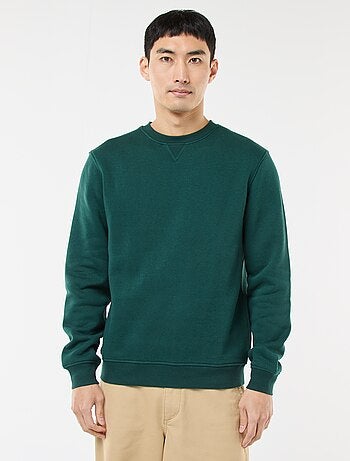 Sweat uni à col rond en molleton gratté