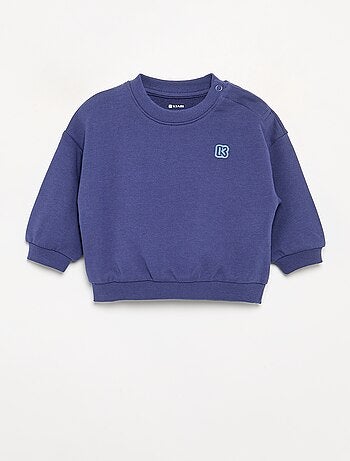 Sweat uni à manches longues en molleton non gratté enfant - Kiabi