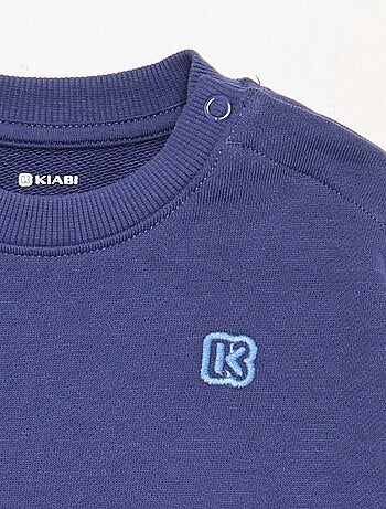 Sweat uni à manches longues en molleton non gratté enfant - Kiabi