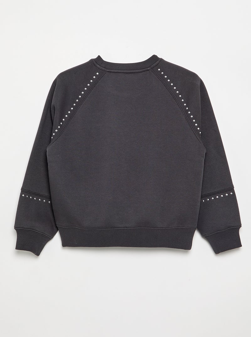 Sweat uni avec clous Gris - Kiabi