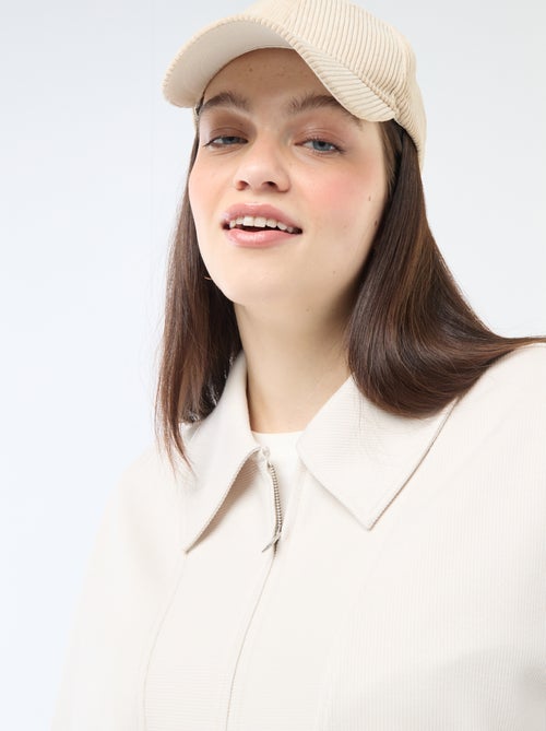 Sweat uni avec col camionneur zippé - Kiabi