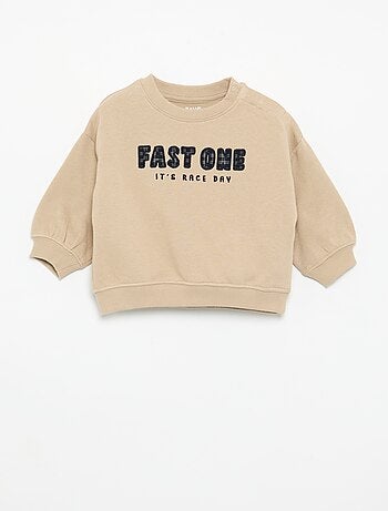 Sweat uni avec imprimé poitrine