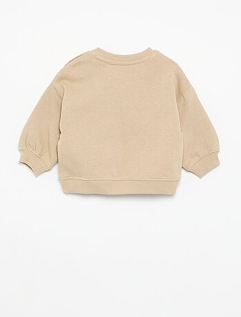 Sweat uni avec imprimé poitrine