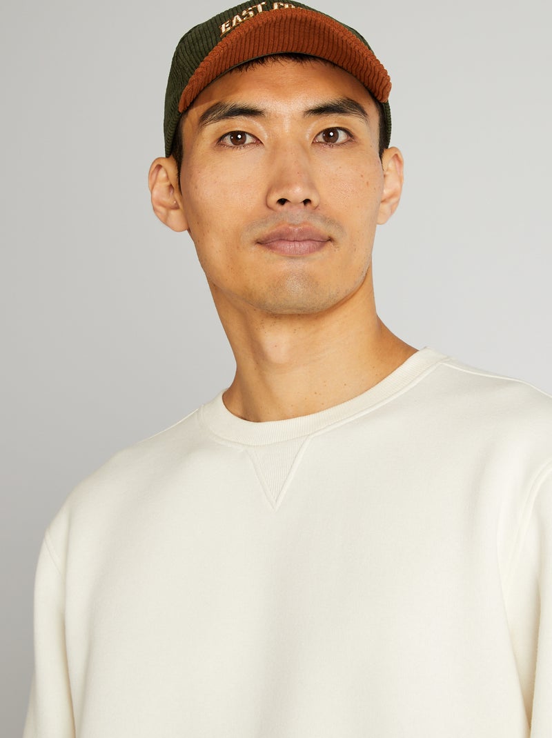 Sweat uni col rond Blanc - Kiabi