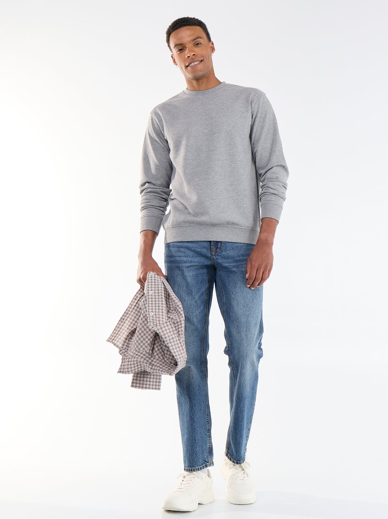 Sweat uni en French Terry Gris - Kiabi