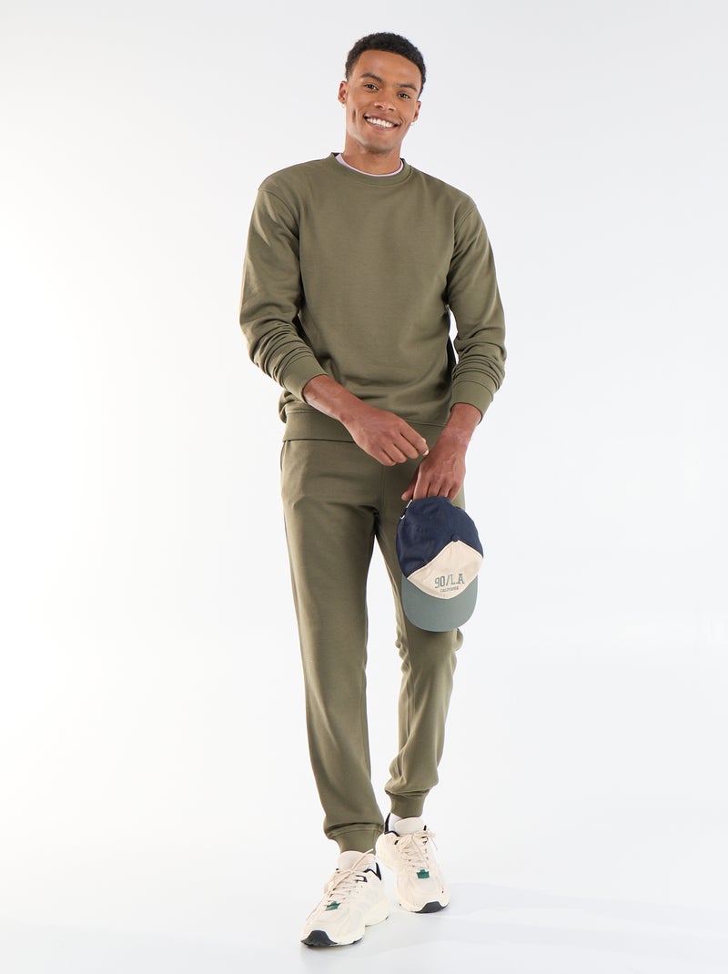 Sweat uni en French Terry Kaki - Kiabi