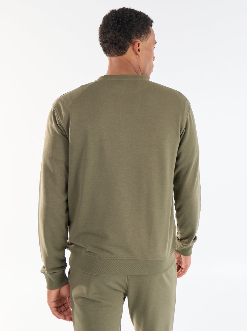 Sweat uni en French Terry Kaki - Kiabi