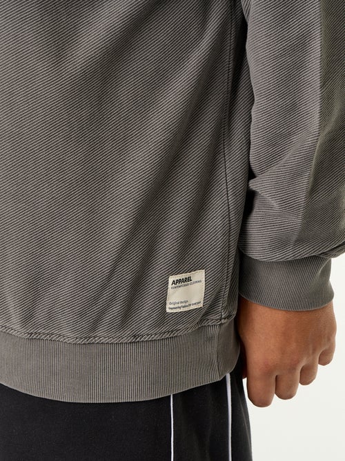 Sweat uni en maille côtelée - Kiabi Sweat uni en maille côtelée - Kiabi