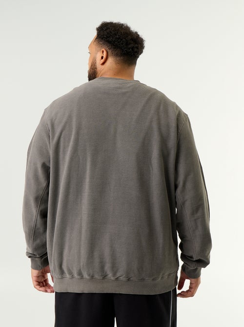 Sweat uni en maille côtelée - Kiabi Sweat uni en maille côtelée - Kiabi
