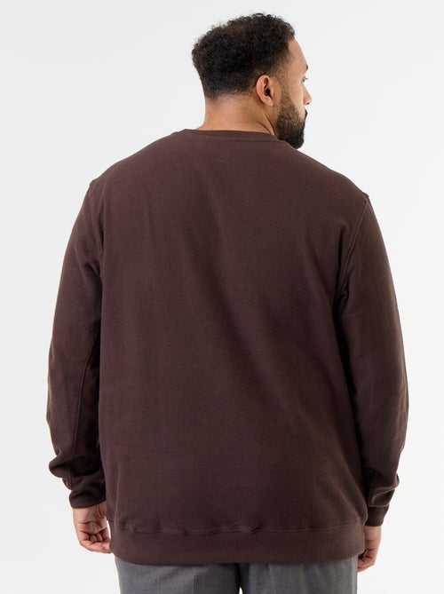 Sweat uni en maille côtelée - Kiabi