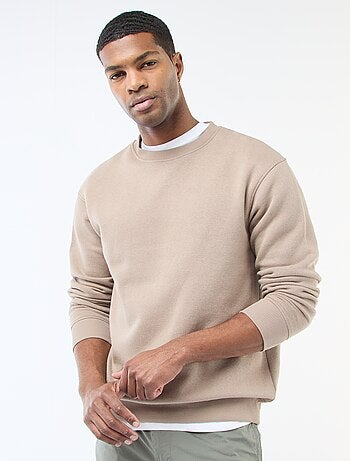 Sweat uni en molleton à col rond