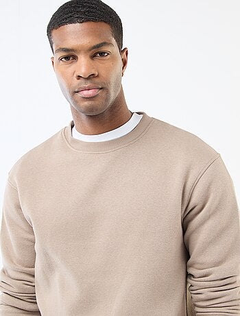 Sweat uni en molleton à col rond