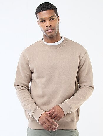 Sweat uni en molleton à col rond
