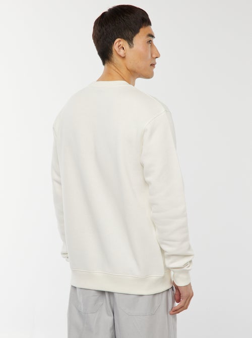 Sweat uni en molleton à col rond - Kiabi