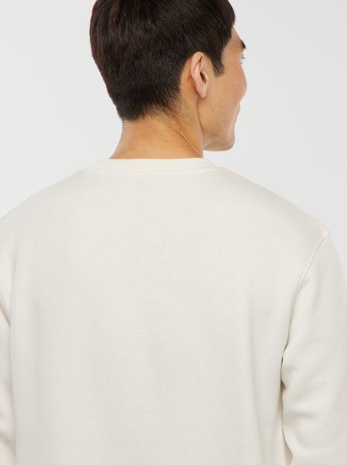 Sweat uni en molleton à col rond - Kiabi