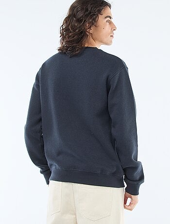 Sweat uni en molleton à col rond