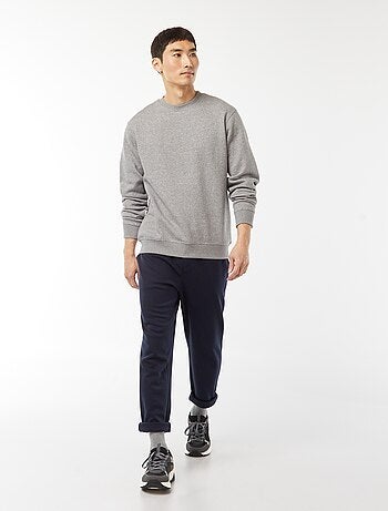 Sweat uni en molleton à col rond