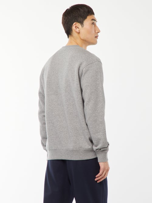 Sweat uni en molleton à col rond - Kiabi