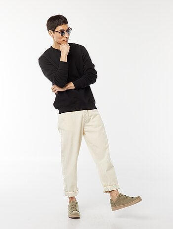 Sweat uni en molleton à col rond