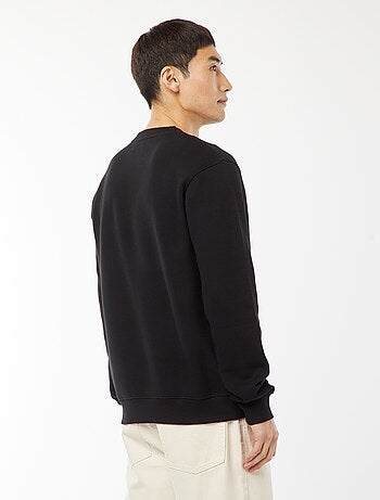 Sweat uni en molleton à col rond